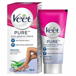 Veet Pure Hair Removal Cream for Women with No Ammonia Smell, Sensitive Skin - 50G 